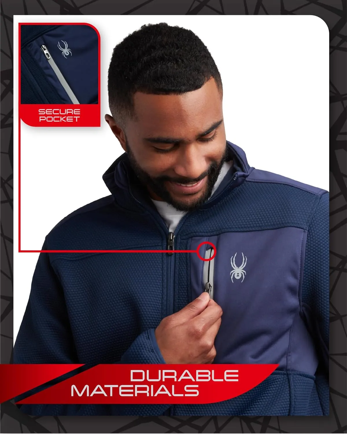 Spyder Men's Jacket - Full Zip Up Soft Encore Fleece Jackets for Men - Men's Lightweight Jackets with Chest Pockets (S-XL)