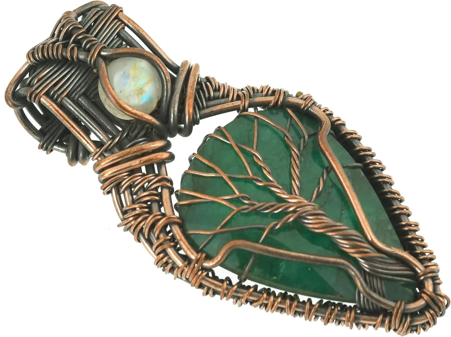 Stunning Copper Tree of Life Pendant Necklace with Handmade Gemstones and 20" Chain - Perfect for Boho Lovers