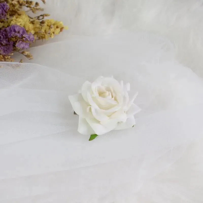 Sweet Cloth Rose Flower Hairpins And Brooch Woman Girls Beach Accessories Hair Clips Pins Barrettes Hairclip Headdress Headwear