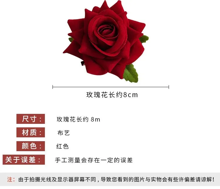 Sweet Cloth Rose Flower Hairpins And Brooch Woman Girls Beach Accessories Hair Clips Pins Barrettes Hairclip Headdress Headwear