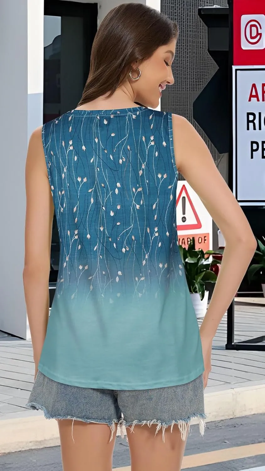 Tank Top for Women V Neck Summer Sleeveless T Shirt Tunic Casual Loose Fit Blouses