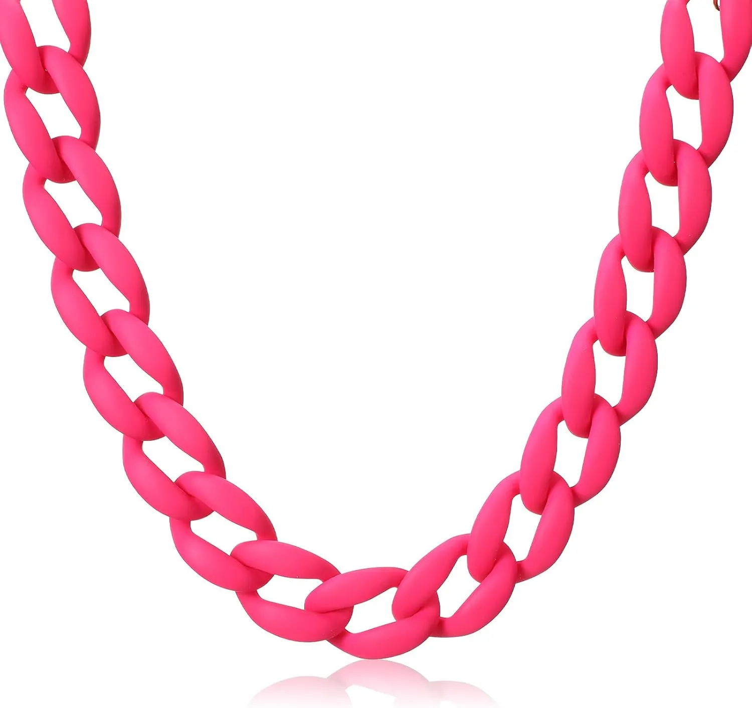 Tondiamo Chunky Resin Link Chain Necklace Acrylic Choker Necklace Thick Statement Colorful Rock Music Chain for Women 80s Party Jewelry Gift