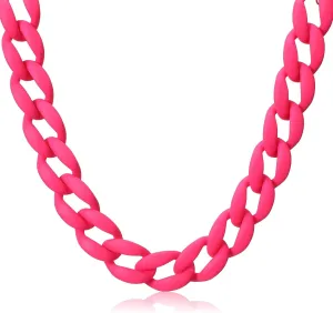 Tondiamo Chunky Resin Link Chain Necklace Acrylic Choker Necklace Thick Statement Colorful Rock Music Chain for Women 80s Party Jewelry Gift