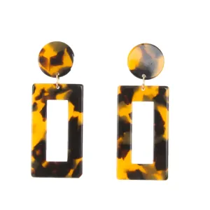 Tortoise Rectangle Earrings