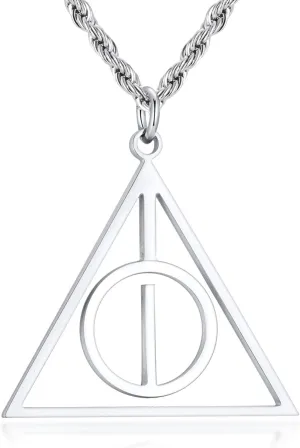 Triangle Initial Necklace for Men Women, Stainless Steel Triangle A-Z Letter Pendant Minimalist Silver Mens Geometric Twist Chain Jewelry Gifts for Him Boyfriend Husband, 22 2 IN