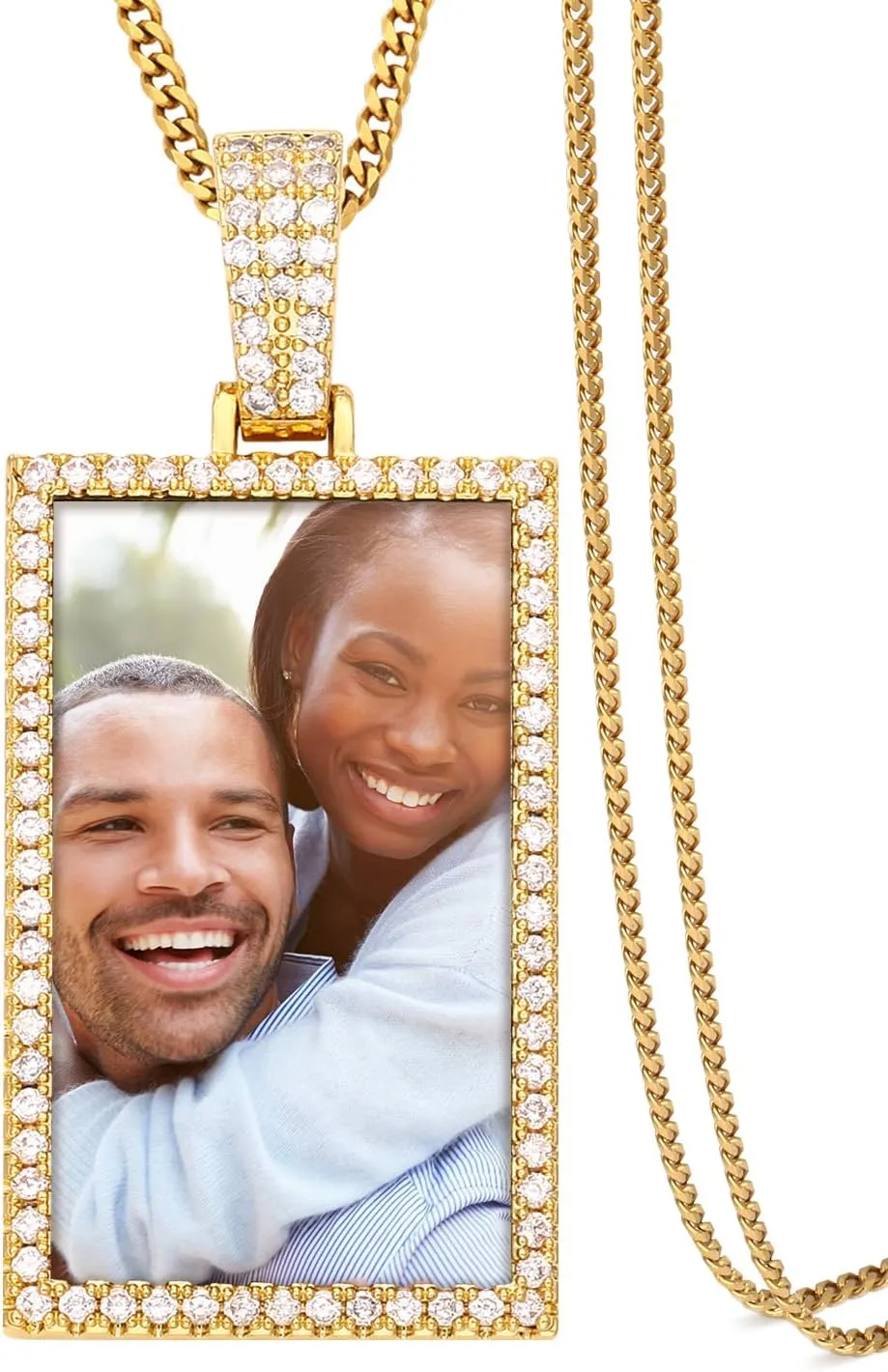 TUHE Custom Picture Necklace Personalized Photo Necklace Customized Picture Chains For Men Women Square Picture Pendants Memorial Dog Tag