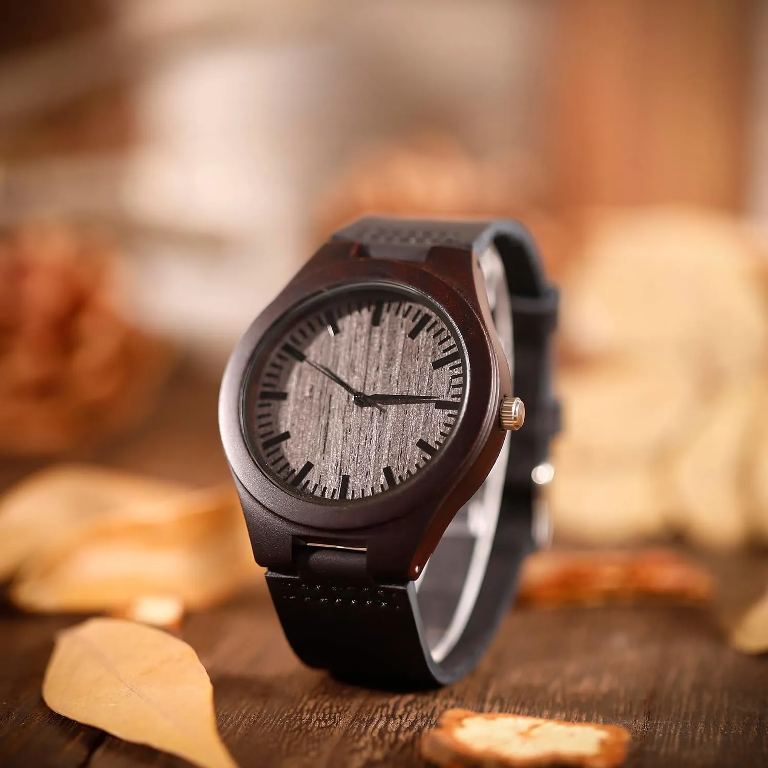 UFOORO Engraved Wooden Watches for Men, Natural Wood Watch Personalized Gifts Customized Watch for Dad Son Husband Birthday Wedding Anniversary Graduation Christmas