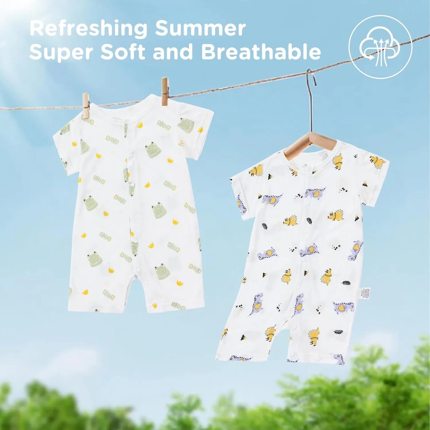 Unisex Baby Short Sleeve Romper 3-24 Months