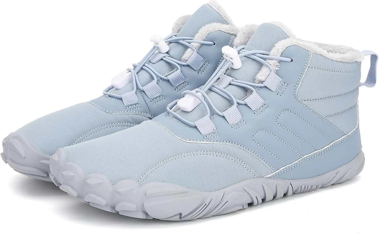 Unisex Winter Snow Sneakers - Solid Color, Slip-Resistant, Warm Fabric-Lined Mesh Upper, Rubber Sole, Cushioned Fabric Insole, Hiking and Walking Shoes for Men and Women