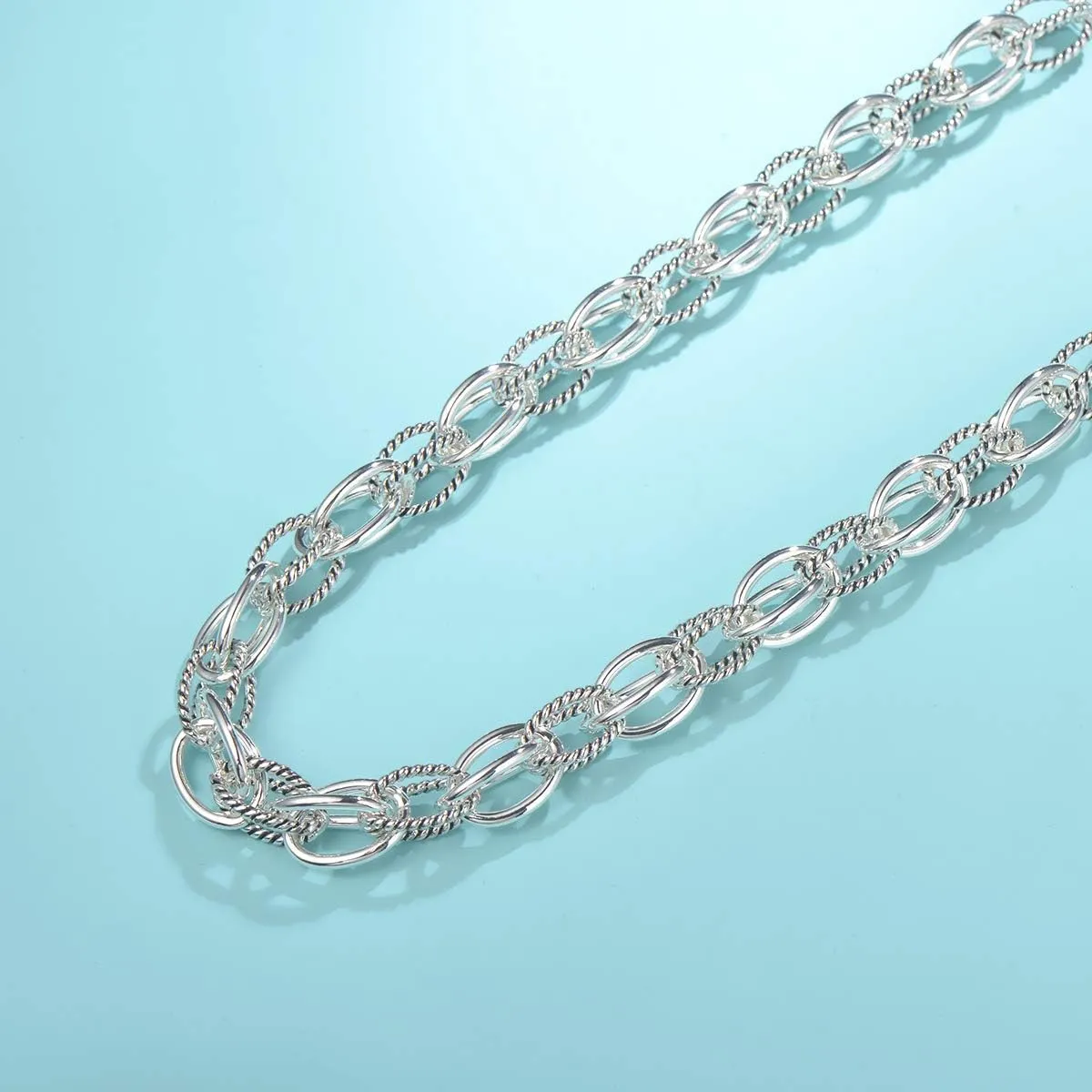 UNY JEWEL Luxury Fusion Twisted Cable Link Chain Necklace Designer Statement Women Jewelry Timeless Elegance Super Shinny