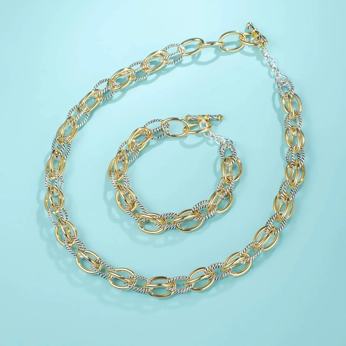 UNY JEWEL Luxury Fusion Twisted Cable Link Chain Necklace Designer Statement Women Jewelry Timeless Elegance Super Shinny