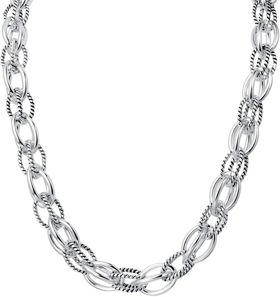 UNY JEWEL Luxury Fusion Twisted Cable Link Chain Necklace Designer Statement Women Jewelry Timeless Elegance Super Shinny
