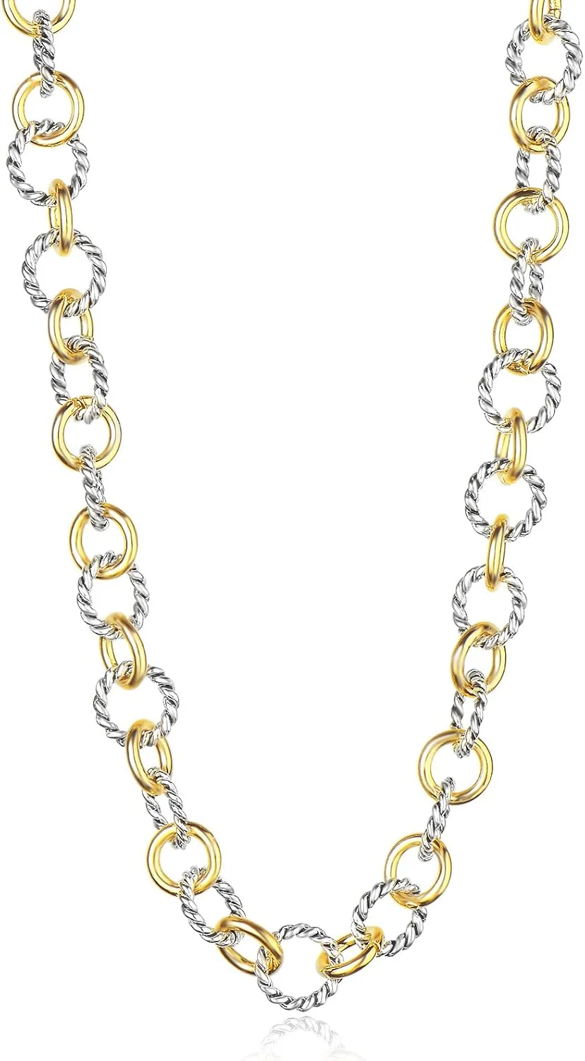 UNY JEWEL Luxury Fusion Twisted Cable Link Chain Necklace Designer Statement Women Jewelry Timeless Elegance Super Shinny