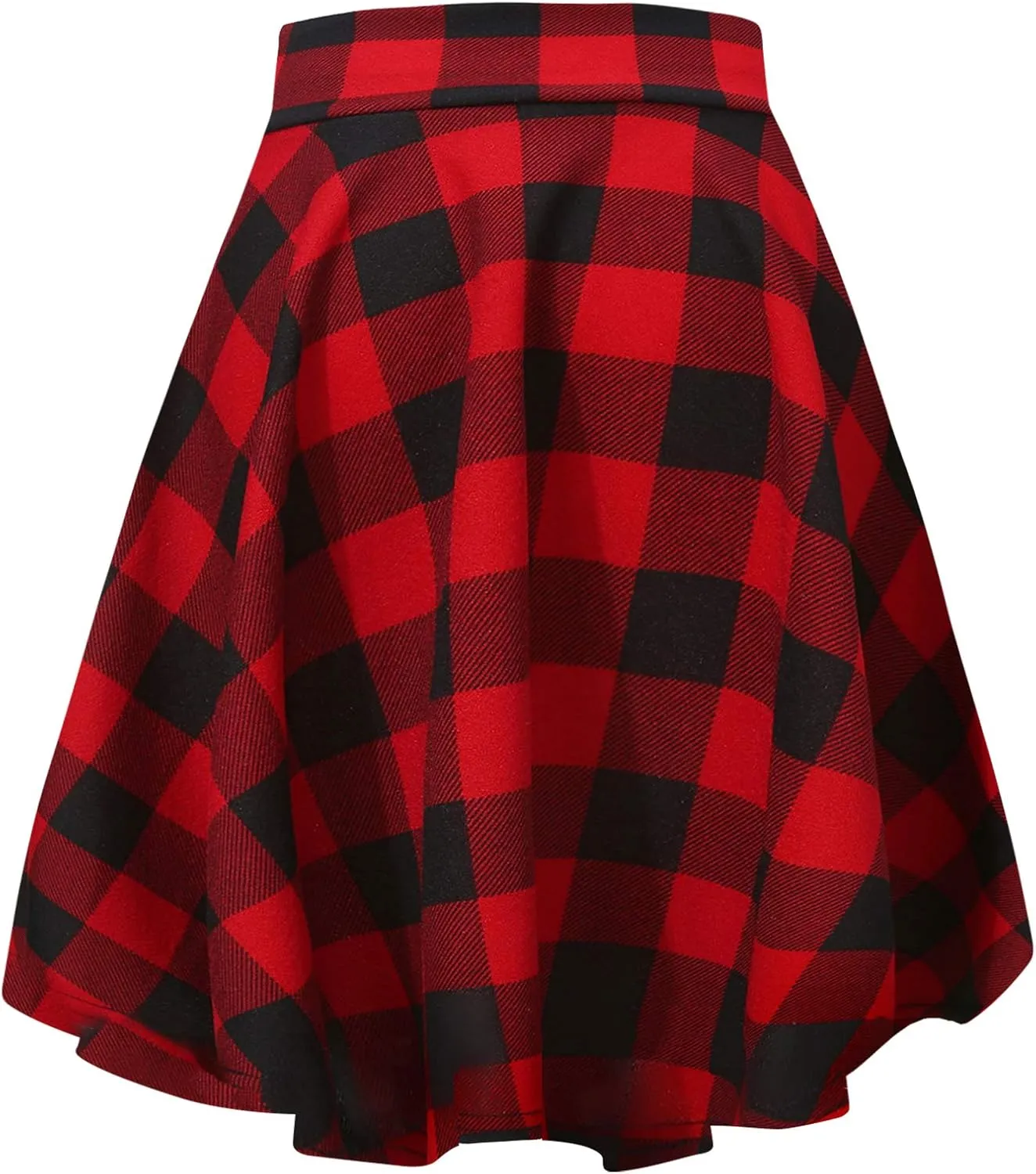 Urban CoCo Women's Basic Midi Skirt Versatile Stretchy Flared Casual High Waisted Skirt