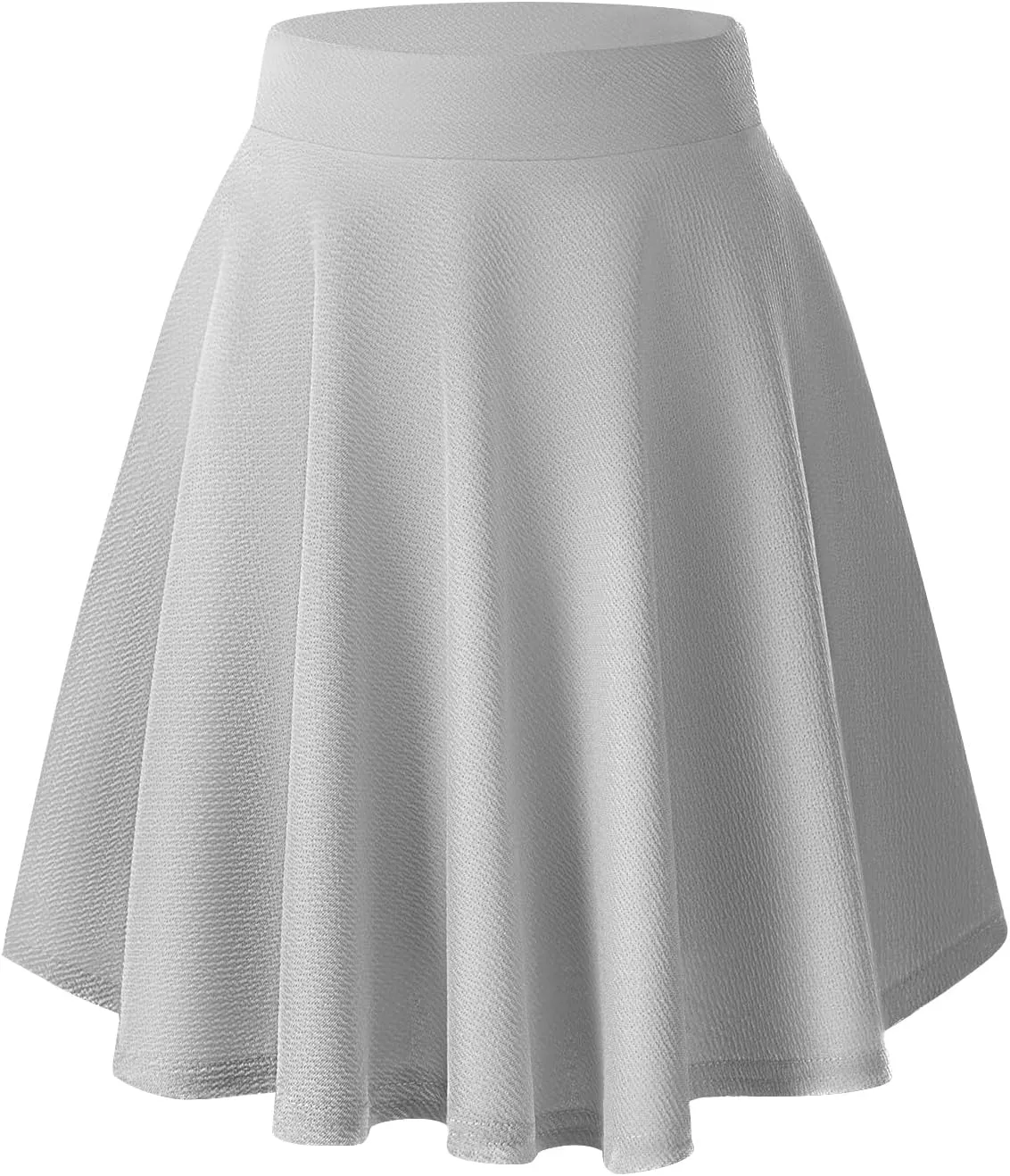 Urban CoCo Women's Basic Midi Skirt Versatile Stretchy Flared Casual High Waisted Skirt