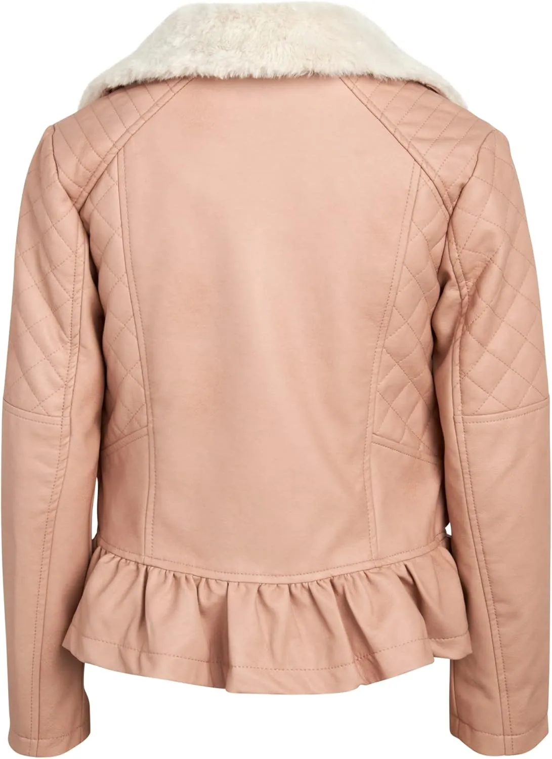 URBAN REPUBLIC Girls' Moto Jacket - Full Zip PU Faux Leather Motorcycle Biker Outerwear Jackets for Girls (Sizes: 4-16)