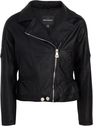 URBAN REPUBLIC Girls' Moto Jacket - Full Zip PU Faux Leather Motorcycle Biker Outerwear Jackets for Girls (Sizes: 4-16)