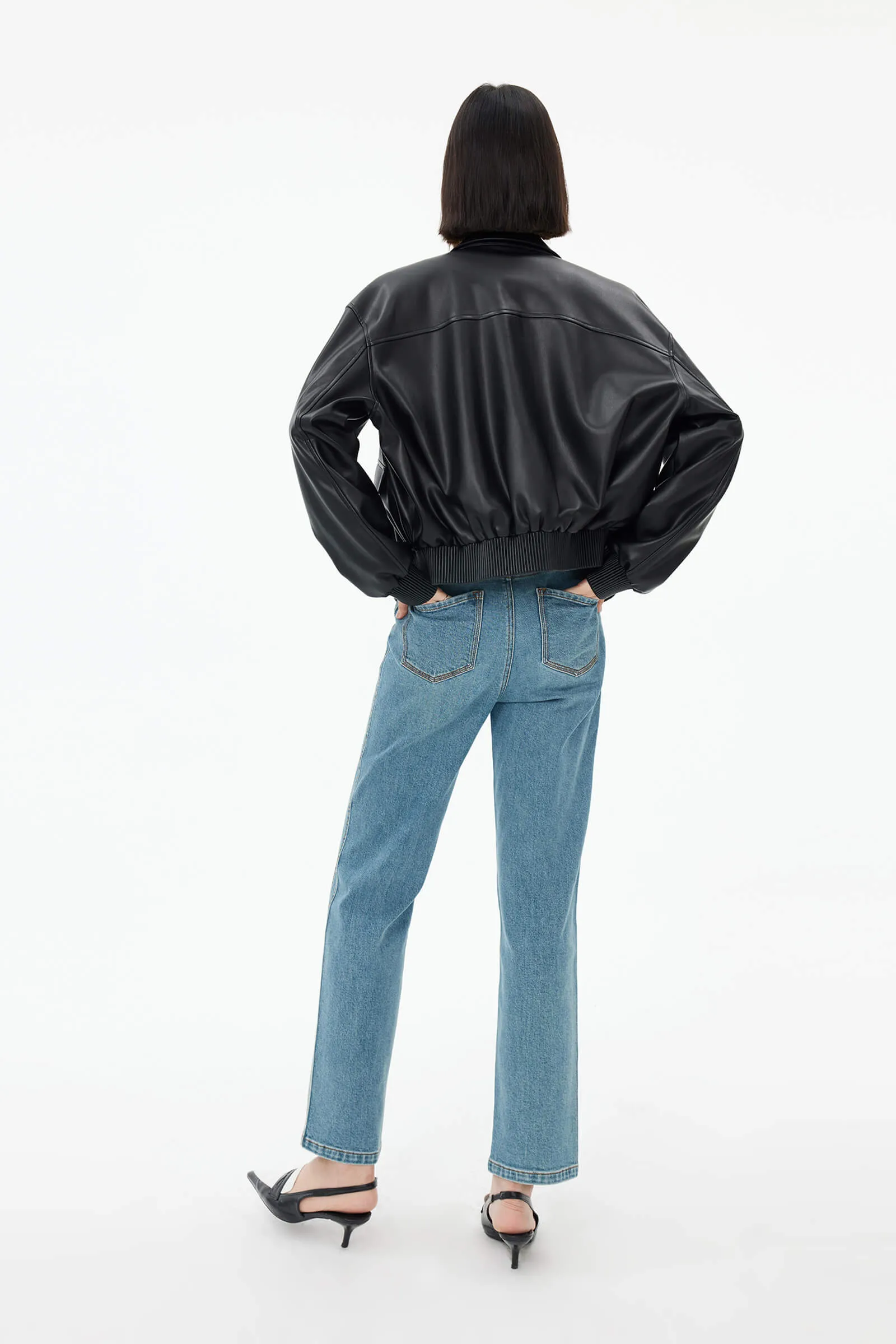 Vintage Straight-Cut Denim Jeans