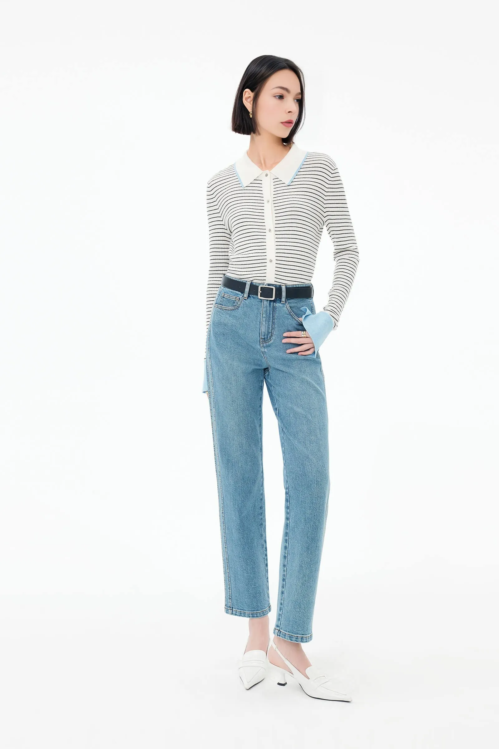 Vintage Straight-Cut Denim Jeans