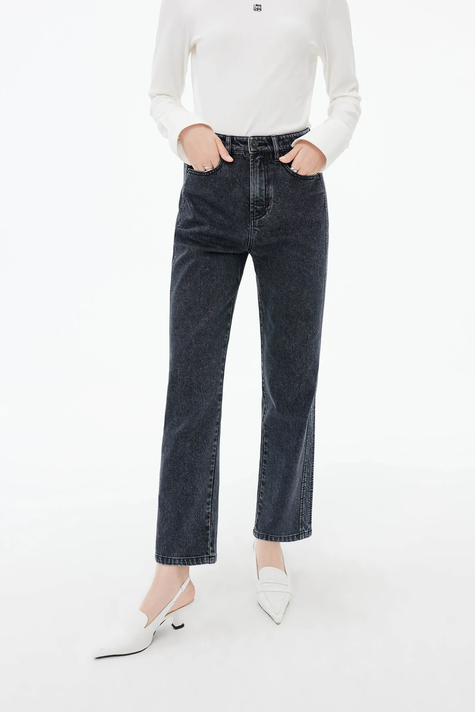 Vintage Straight-Cut Denim Jeans
