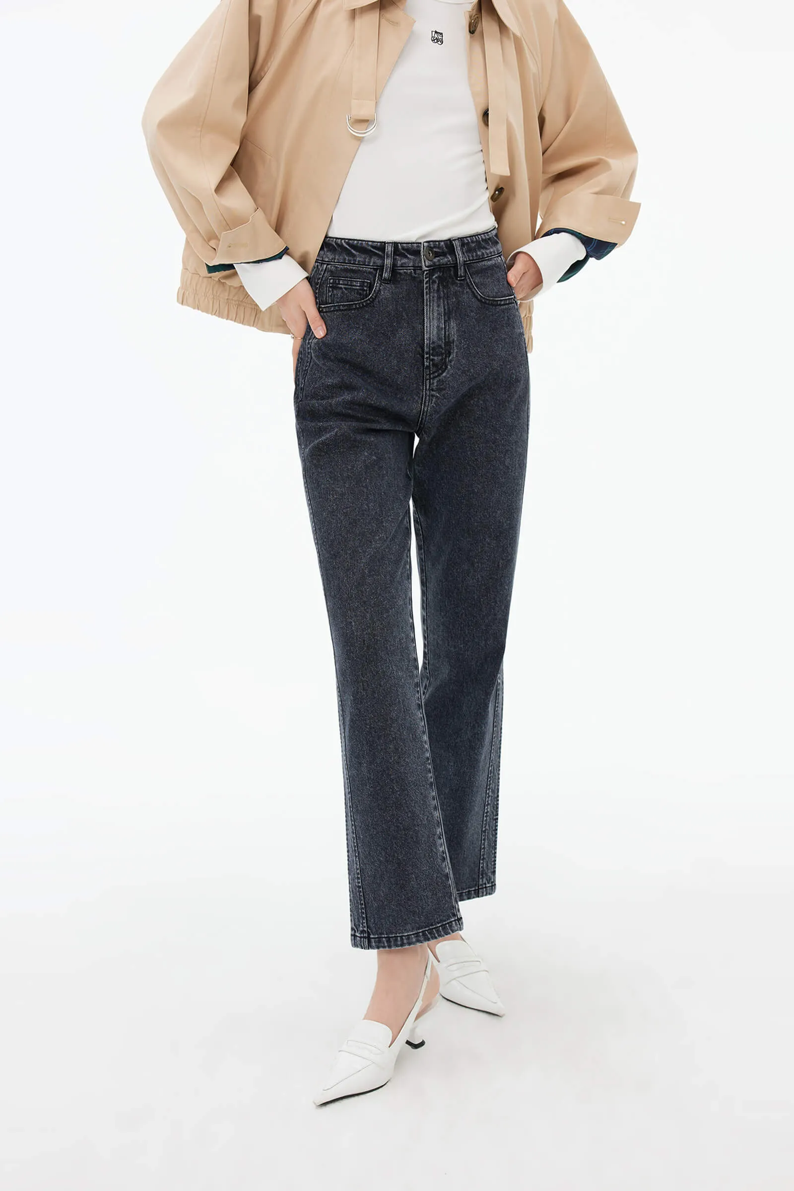 Vintage Straight-Cut Denim Jeans
