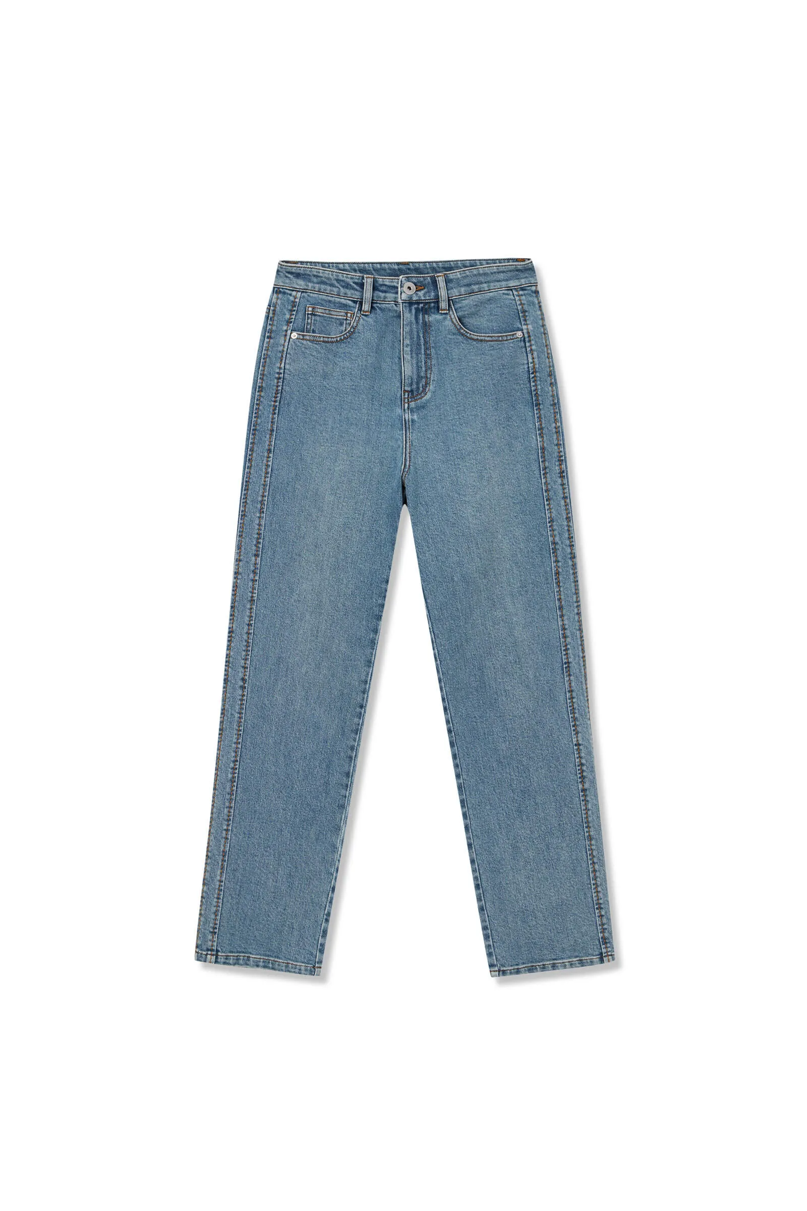 Vintage Straight-Cut Denim Jeans