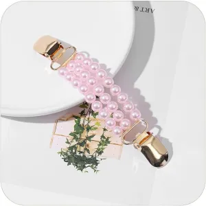 Vintage Sweater Clips Cardigan Pearl Neck Clips Multi-layer Pearl Shawl Clips Dress Shirt Brooch Clips for Women