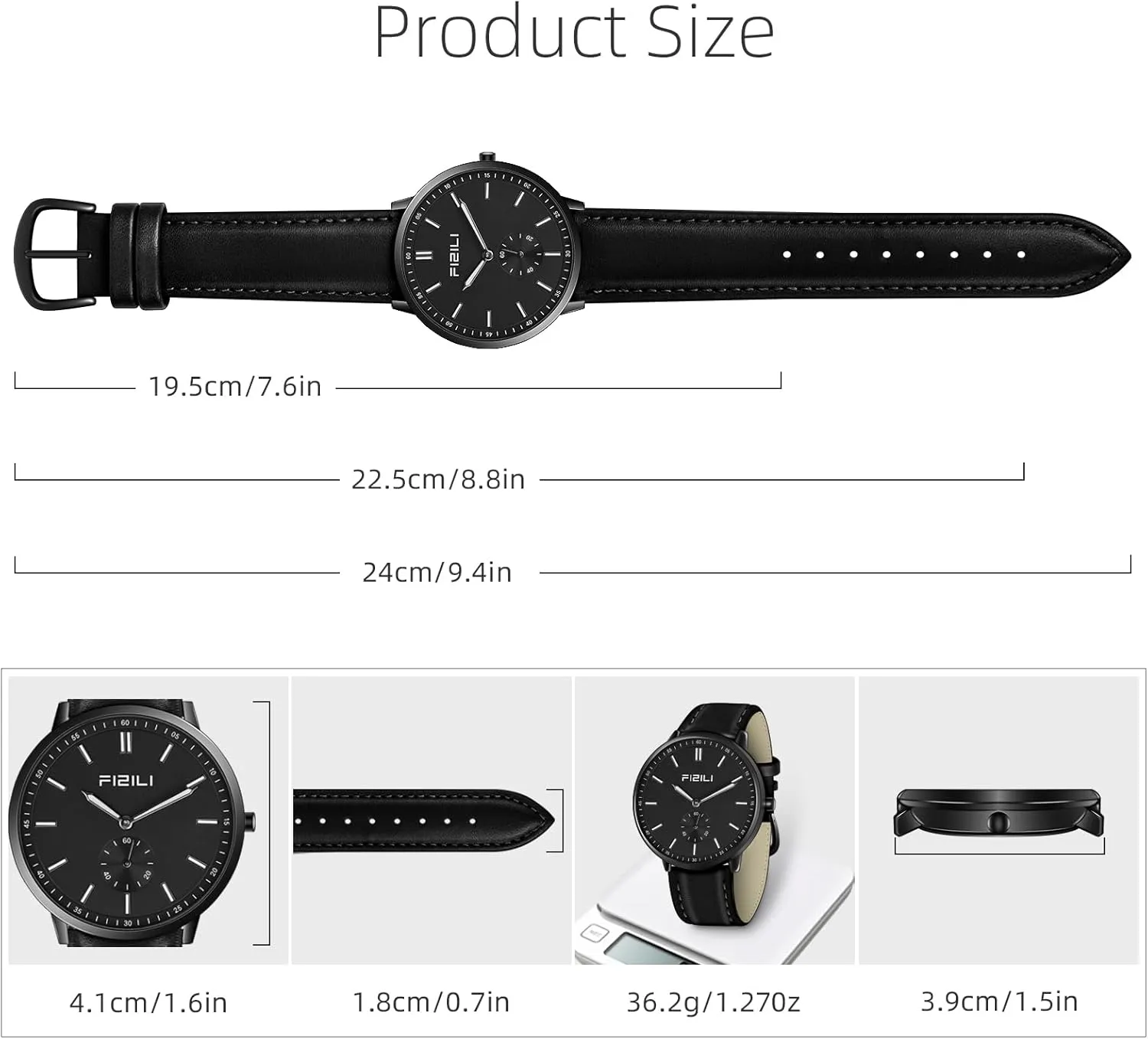 Watch Mens Watches Fashion Minimalist Ultra-Thin Watches for Men Waterproof Luminescent Hands Leather Strap