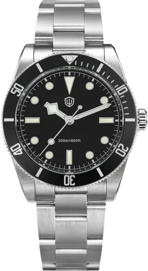 watchdives Quartz Watches, WD7922 BB54 Mens Watch 37mm Sapphire Crystal Luxury Wrist Watch 20Bar Diver Watches for Men