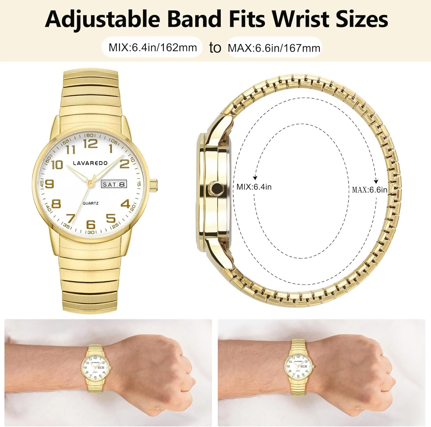 Watches for Men with Easy to Read Dial, Waterproof Analog Watch, Elegant Men's Watch - Stainless Steel Expansion Band, Stylish Christmas & Birthday Gifts for Men