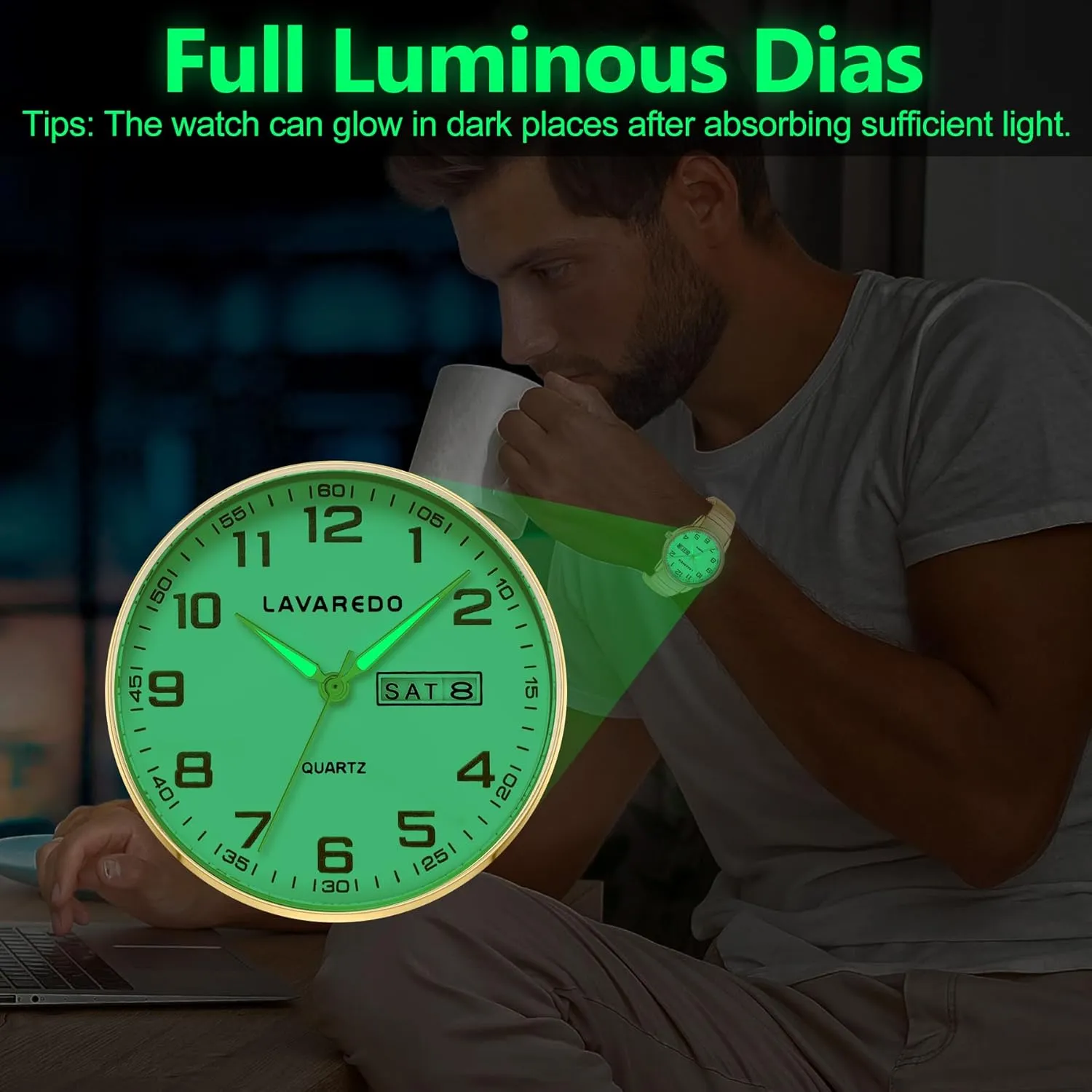 Watches for Men with Easy to Read Dial, Waterproof Analog Watch, Elegant Men's Watch - Stainless Steel Expansion Band, Stylish Christmas & Birthday Gifts for Men