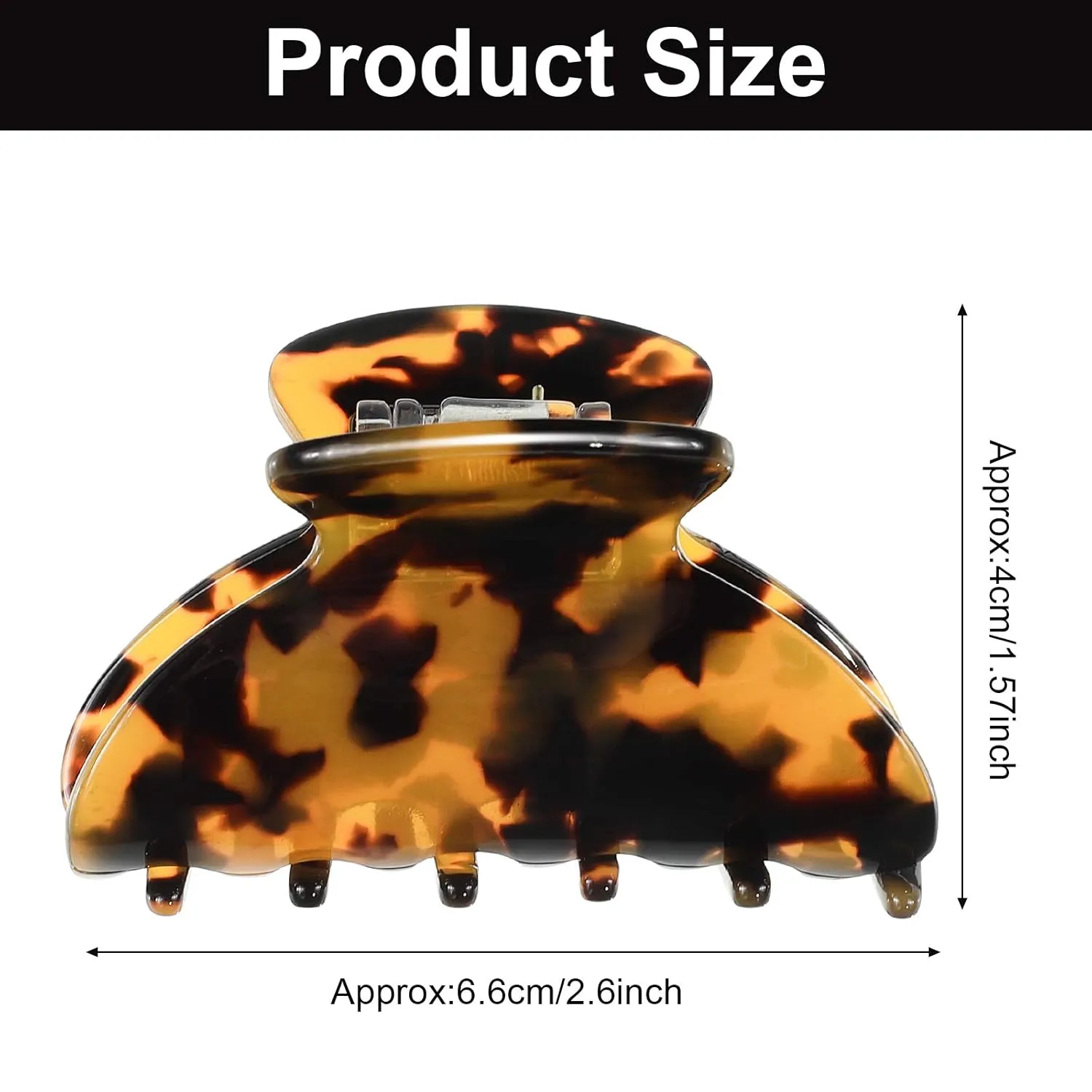 WILLBOND 6 Pieces Medium Buffalo Plaid Hair Claw Clips for Thin Hair 2.6 Inch Tortoise Shell Clip Banana Jaw Hairpin French Style Barrettes Head Accessories for Women Girls(Stylish Patterns)
