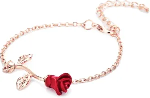 WLL Rose Flower Anklets Bracelets For Women Beach Anklets Foot Chain for Holiday Jewelry