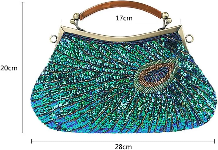 Women 1920S Vintage Prom Bag Evening Bag Bridesmaid Wedding Party Clutch Bag