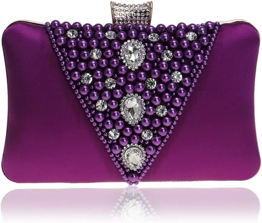 Women Handmade Beaded Evening Bags Pearl Clutch Bags For Party Banquet Tote