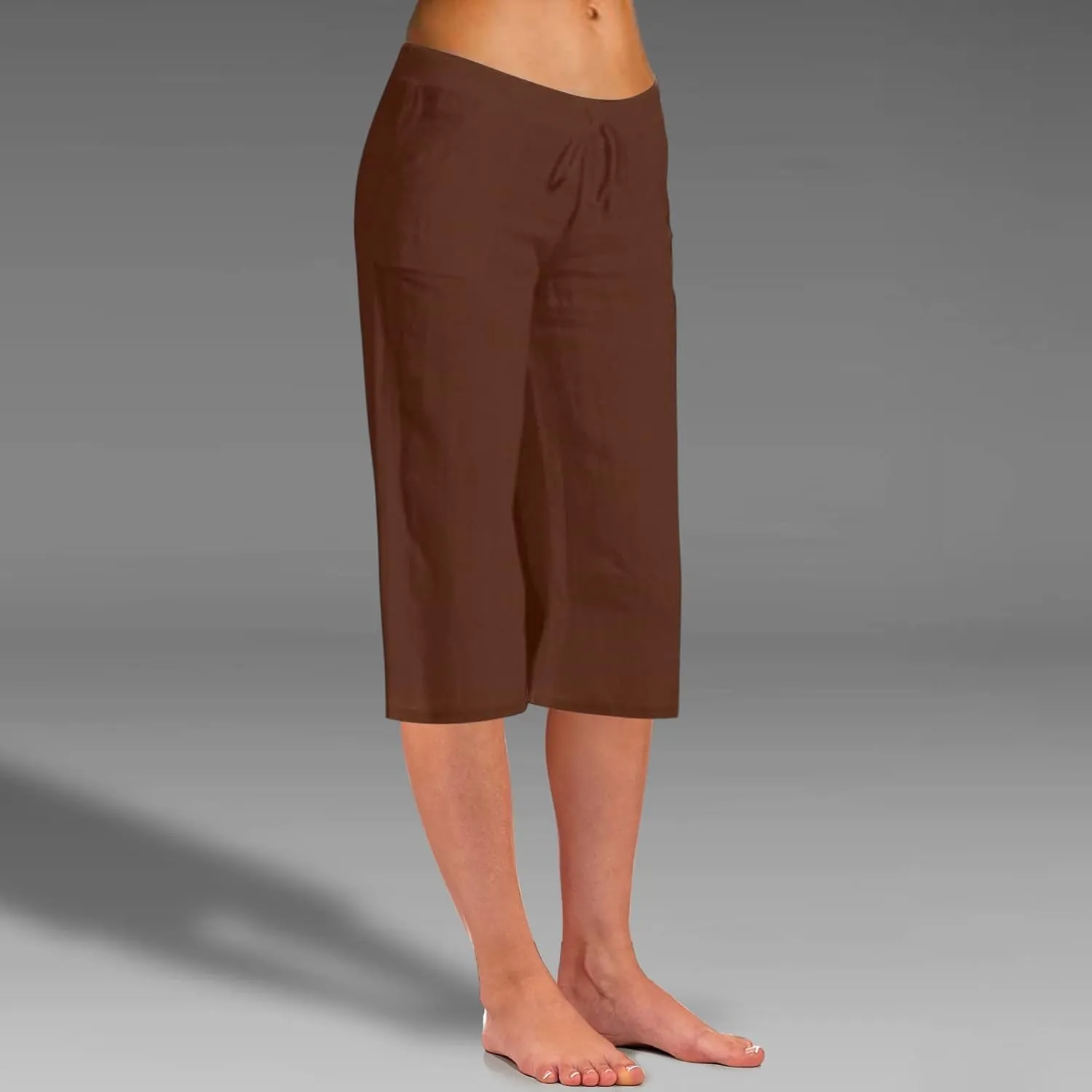 Women Linen Summer Y2K Streetwear Pants Elastic Waisted Baggy Stretchy Plus Size Trousers Travel