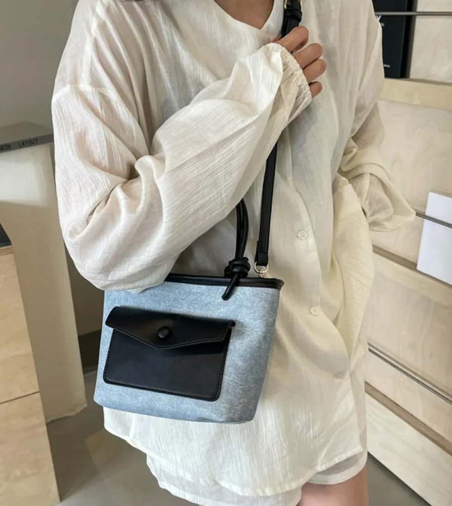 Women PU Leather Tote Bag Bucket Purse Fashion Shoulder Crossbody Bag Large Hobo Handbag