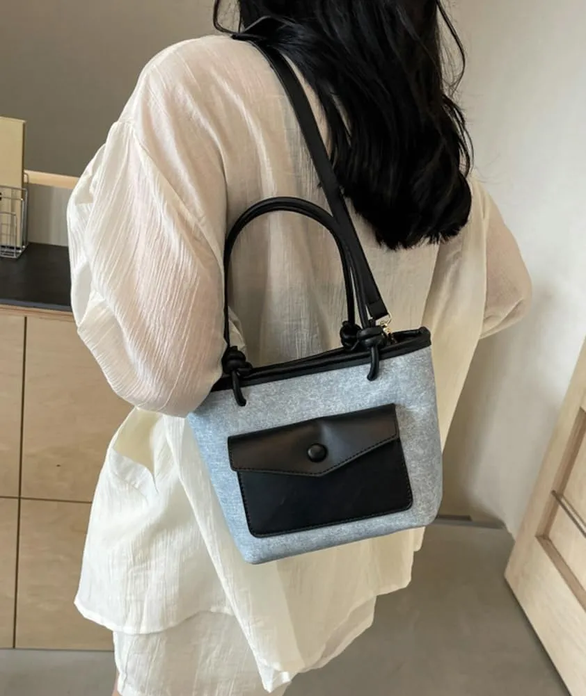 Women PU Leather Tote Bag Bucket Purse Fashion Shoulder Crossbody Bag Large Hobo Handbag