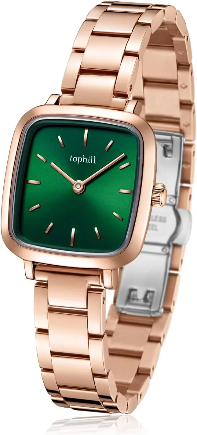 Women Watch, Stainless Steel Strap Square Watch Sapphire Mirror 30m Waterproof Women's Wristwatch Watches