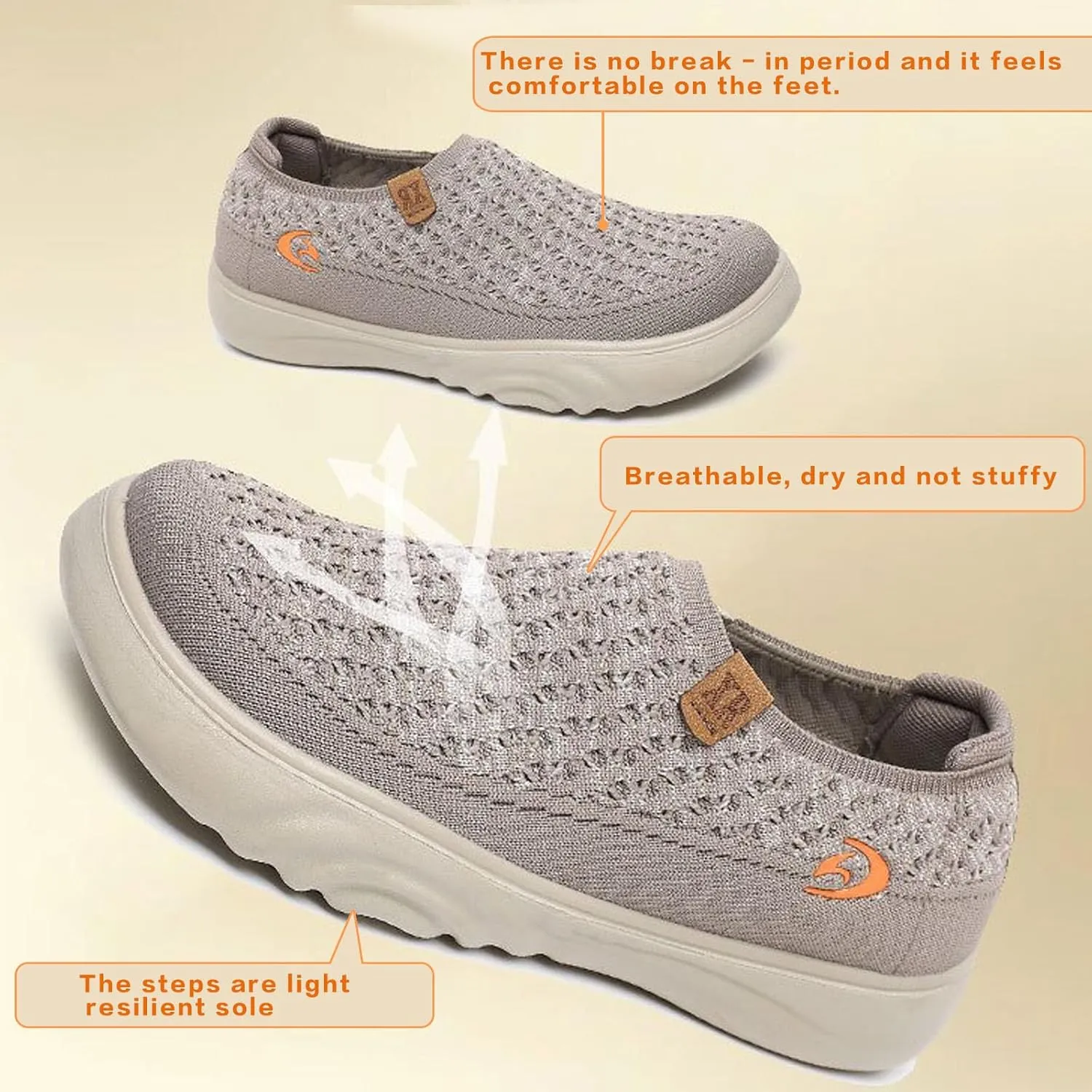 Women's Fabric Loafer Extra Wide Shoes Women Breathable Walking Shoe Nursing Shoes Women Comfortable Home Shoes Slip On Lightweight Breathable Woven Fabric with Soft Soles