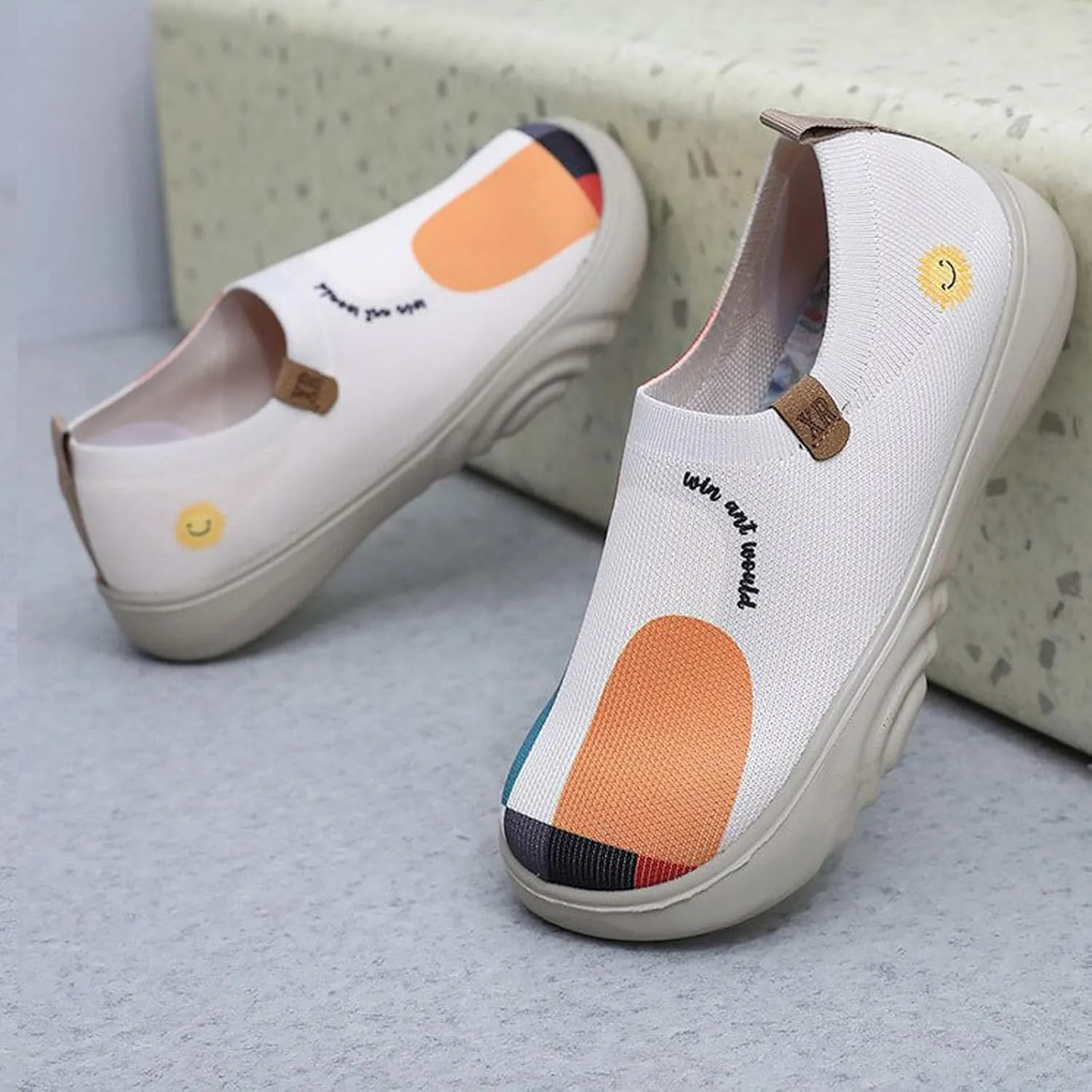 Women's Fabric Loafer Extra Wide Shoes Women Breathable Walking Shoe Nursing Shoes Women Comfortable Home Shoes Slip On Lightweight Breathable Woven Fabric with Soft Soles