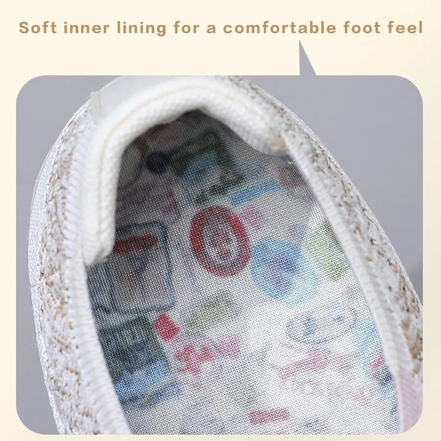 Women's Fabric Loafer Extra Wide Shoes Women Breathable Walking Shoe Nursing Shoes Women Comfortable Home Shoes Slip On Lightweight Breathable Woven Fabric with Soft Soles