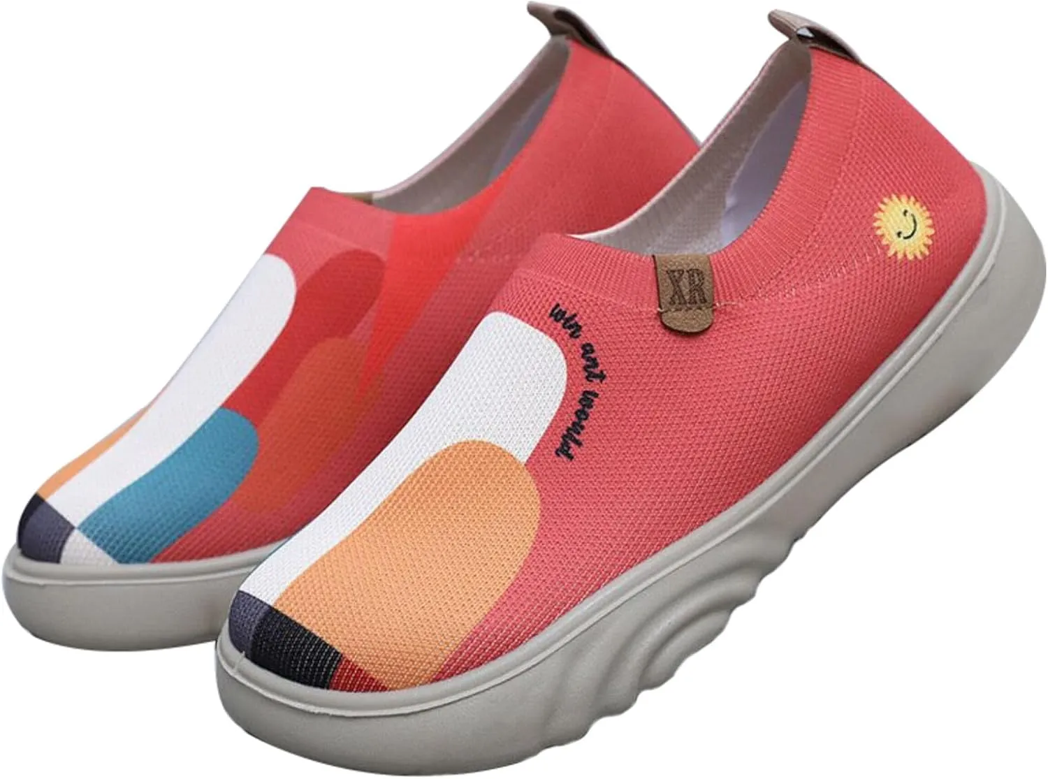 Women's Fabric Loafer Extra Wide Shoes Women Breathable Walking Shoe Nursing Shoes Women Comfortable Home Shoes Slip On Lightweight Breathable Woven Fabric with Soft Soles