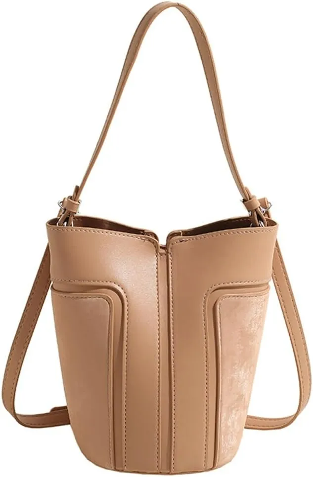 Womens Fashion Shoulder Crossbody Bag Vegan leather Tote Bucket Purse Small Handbags Satchel 2pcs 2024