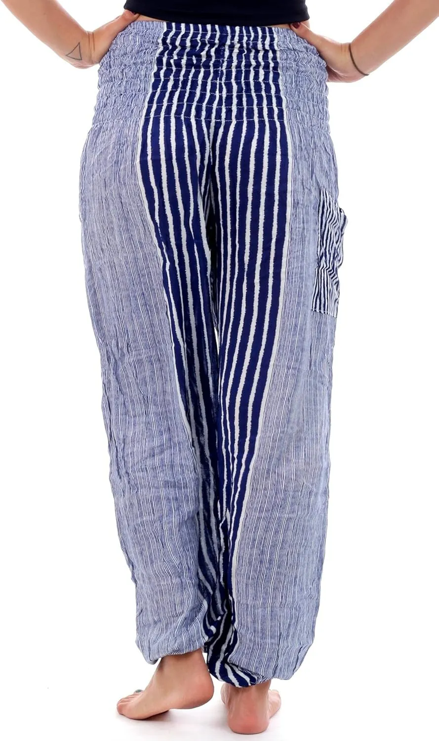 Womens Harem Pants with Stripes (Fits US 0 to 12) - Hippie Bohemian Striped Pants - 6 COLORS AVAILABLE