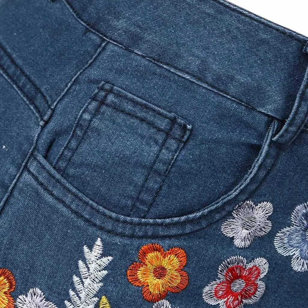 Womens High Waist Vintage Pants Casual Straight Leg Baggy Trousers Casual Loose Wide Leg Floral Print Jeans Streetwear