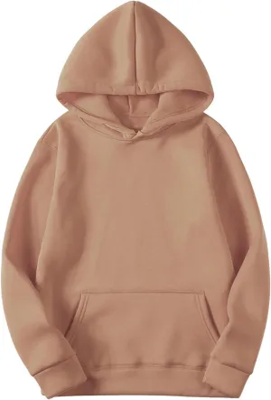 Womens Hoodies Long Sleeve Simple Solid Color Hooded Pullover Comfy 2024 Fall Fashion Sweatshirts with Pocket
