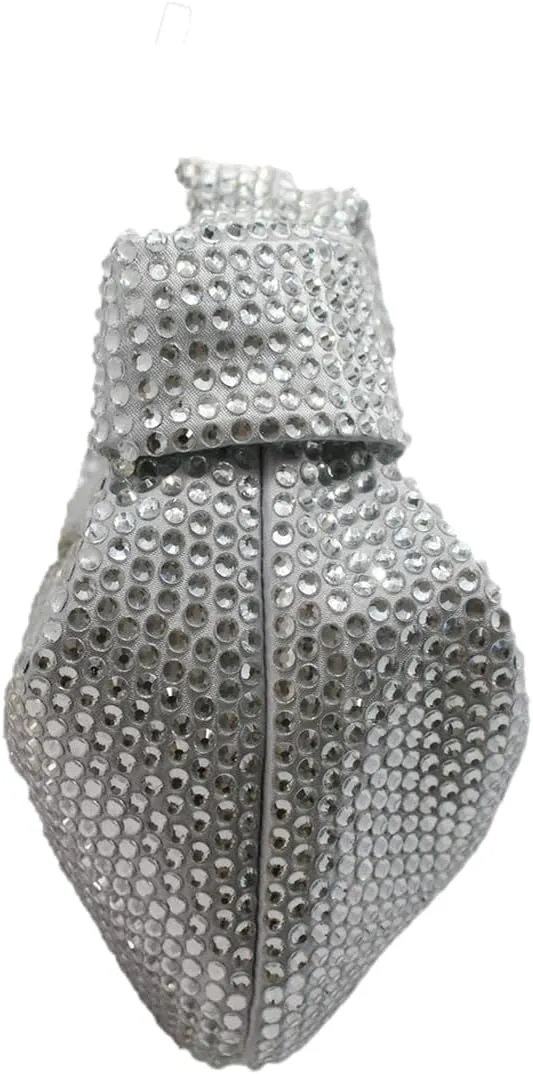 Women's Knotted Rhinestone Evening Bag Sparkly Crystal Clutch Glitter Knotted Handbag Diamond Hobo Dumpling Purses
