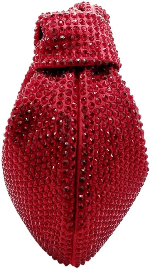 Women's Knotted Rhinestone Evening Bag Sparkly Crystal Clutch Glitter Knotted Handbag Diamond Hobo Dumpling Purses