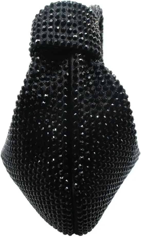 Women's Knotted Rhinestone Evening Bag Sparkly Crystal Clutch Glitter Knotted Handbag Diamond Hobo Dumpling Purses